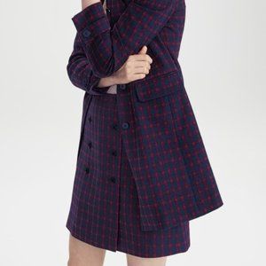 1901 Red / Navy Blue Plaid Skirt with Buttons (New With Tags)